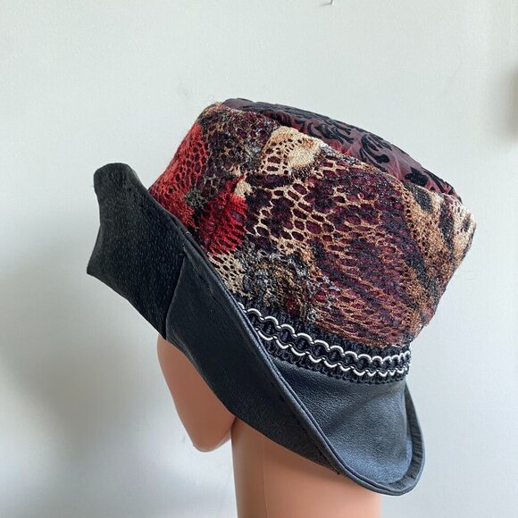 One Of A Kind Hand Made Mixed Media Bucket Hat New - Picture 8 of 13